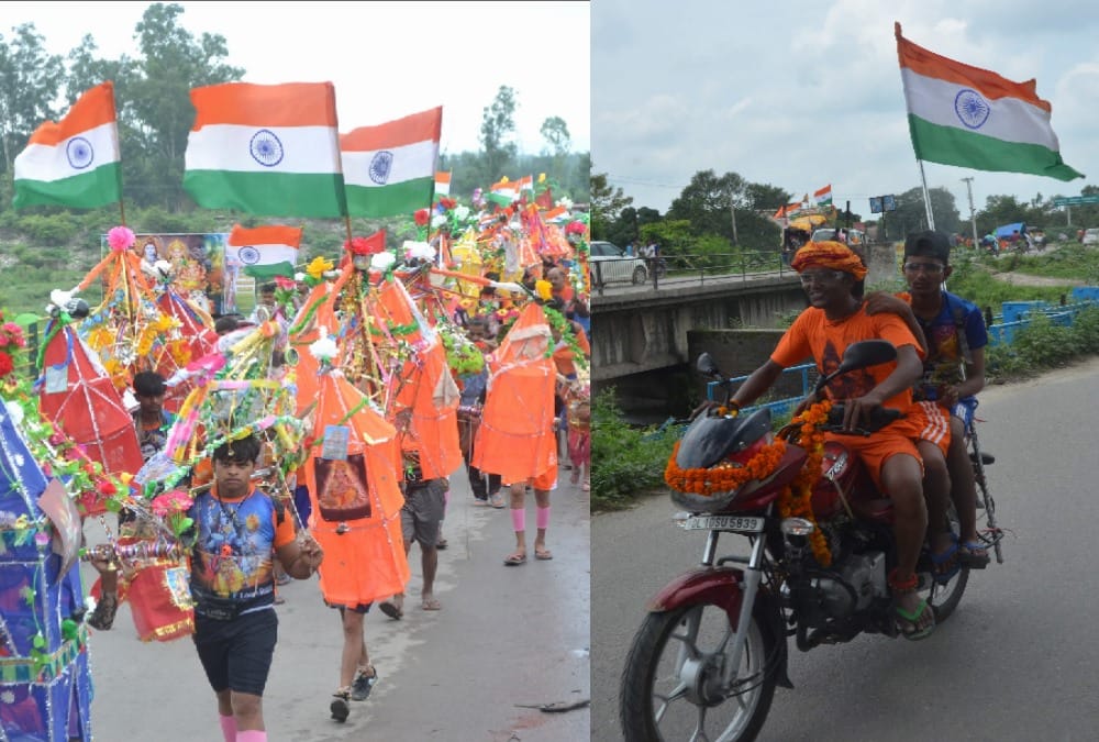 kawad yatra 2019 crown of Kawadiya take Tricolour kawad photos