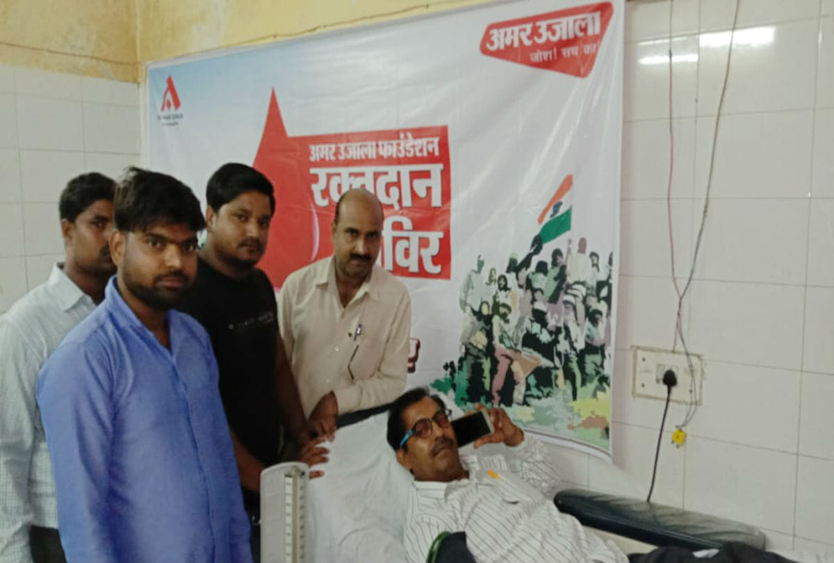 amar ujala foundation blood donation camp in Agra on Kargil vijay diwas 2019