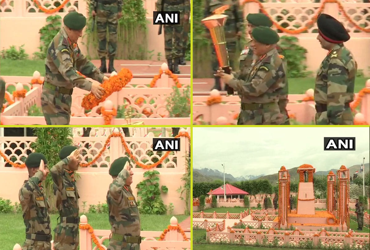 kargil vijay diwas: indian army chief general bipin rawat pays tribute to kargil martyrs