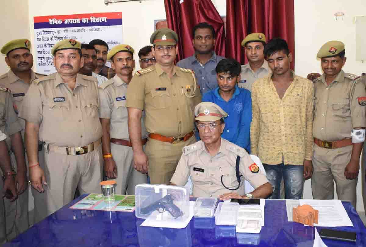 two accused arrested by police who take grp constable's pistol