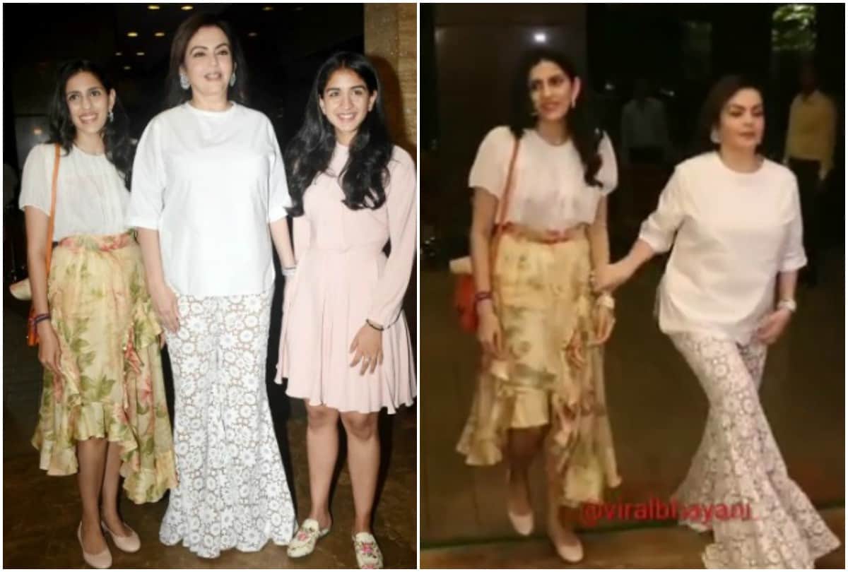 Nita Ambani Shloka Mehta Radhika Merchant spotted at exhibition in Mumbai