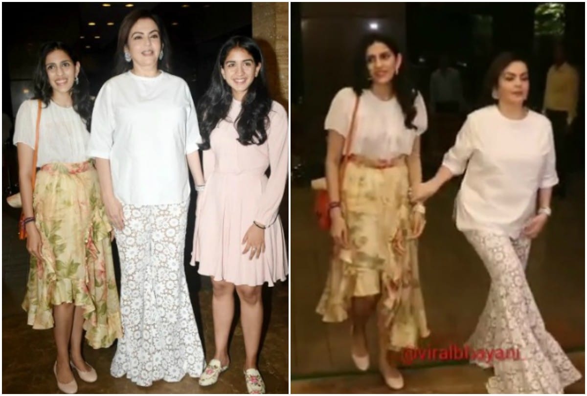 Nita Ambani Shloka Mehta Radhika Merchant spotted at exhibition in Mumbai