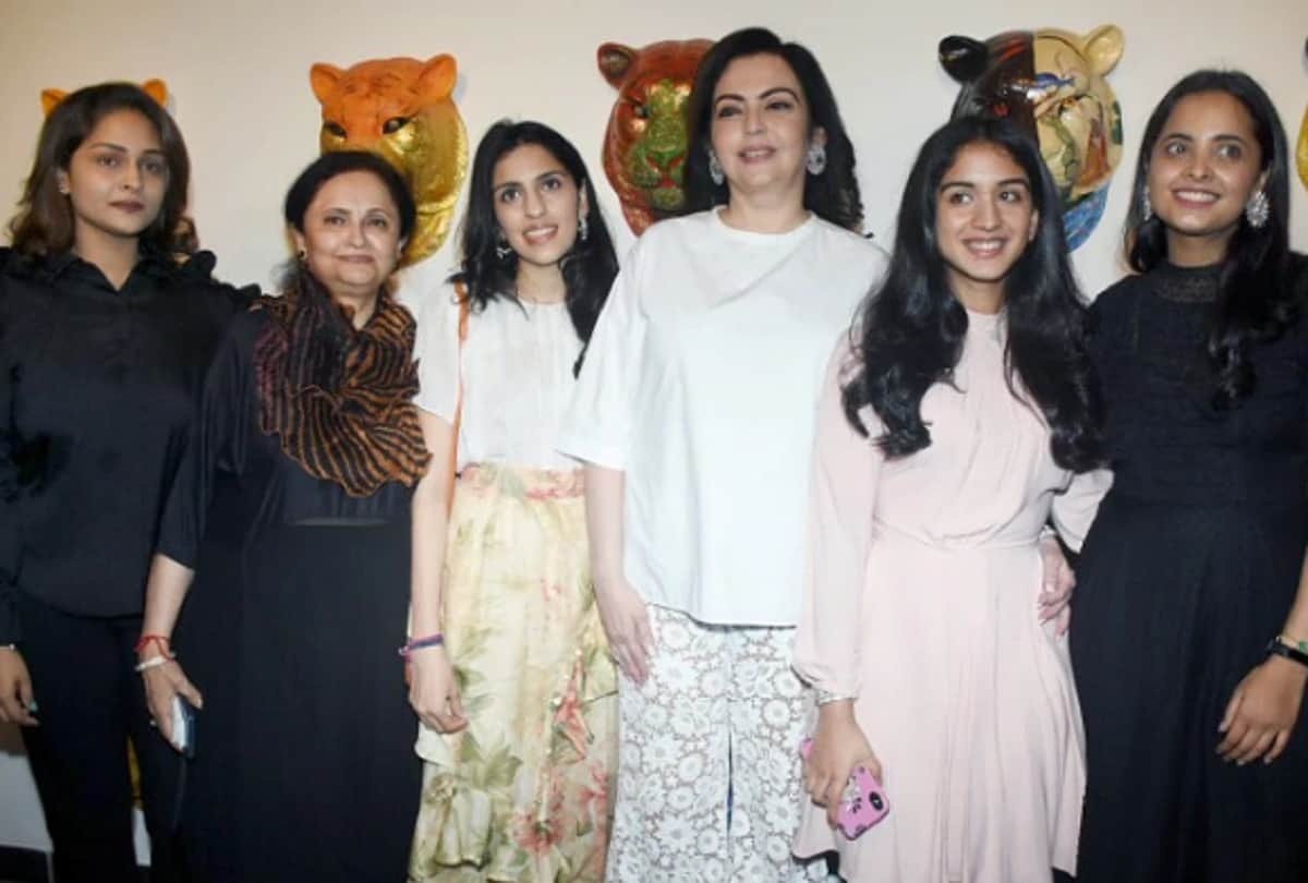 Nita Ambani Shloka Mehta Radhika Merchant spotted at exhibition in Mumbai