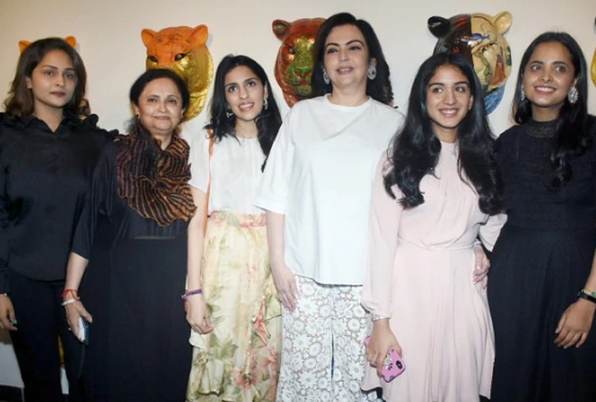 Nita Ambani Shloka Mehta Radhika Merchant spotted at exhibition in Mumbai