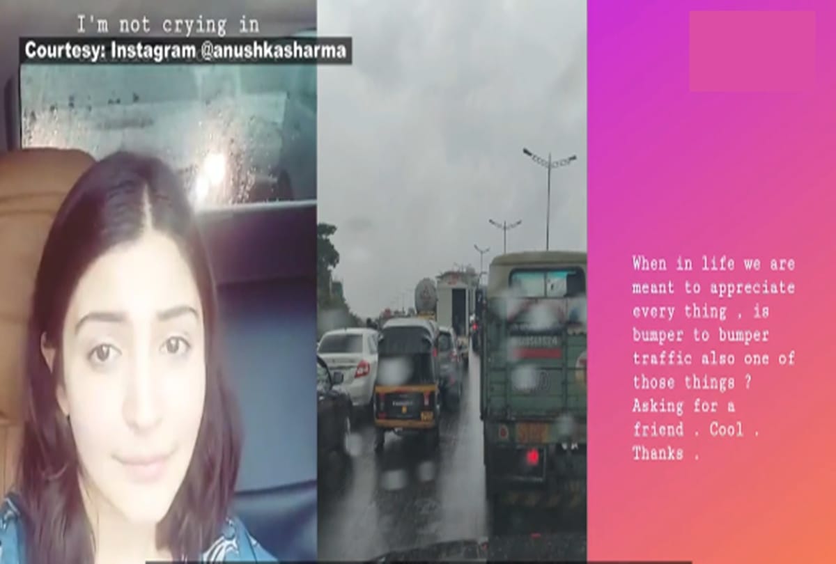 Anushka Sharma Shared video Instagram after she was caught in Mumbai traffic amid the heavy rains