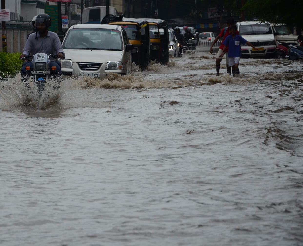 Rains till late night, mercury still tripled