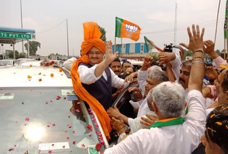 BJP, Haryana Assembly Elections 2019, JP Nadda Warm Welcome in Rohtak by Party Workers