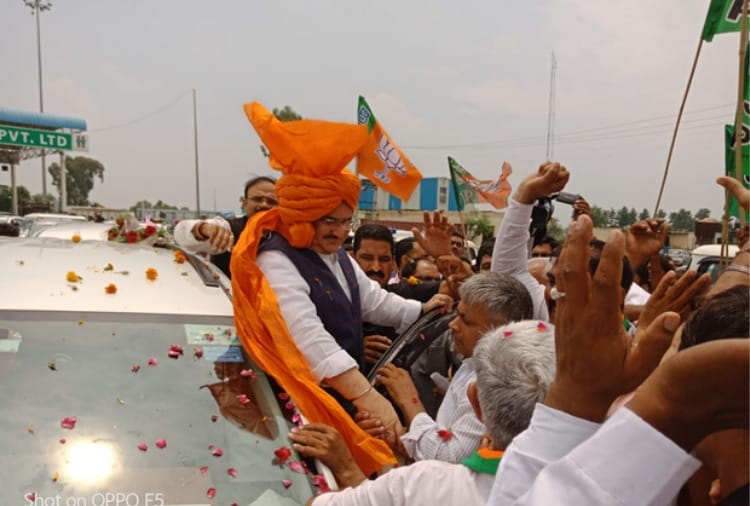 BJP, Haryana Assembly Elections 2019, JP Nadda Warm Welcome in Rohtak by Party Workers