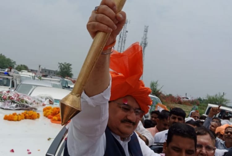 BJP, Haryana Assembly Elections 2019, JP Nadda Warm Welcome in Rohtak by Party Workers