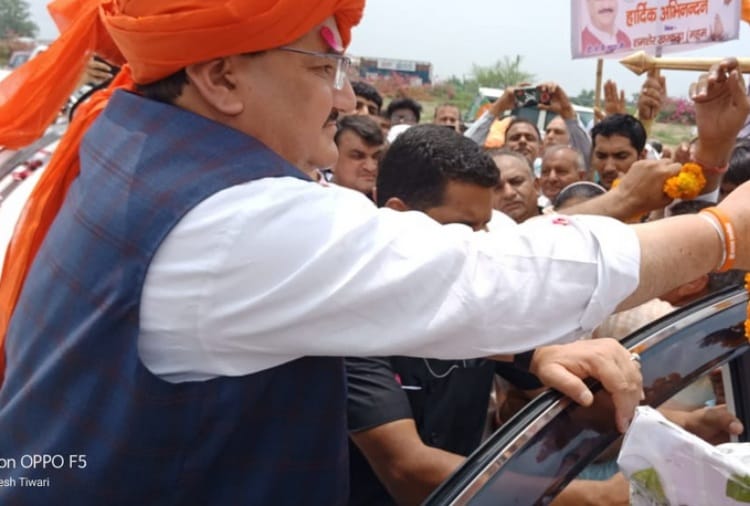 BJP, Haryana Assembly Elections 2019, JP Nadda Warm Welcome in Rohtak by Party Workers