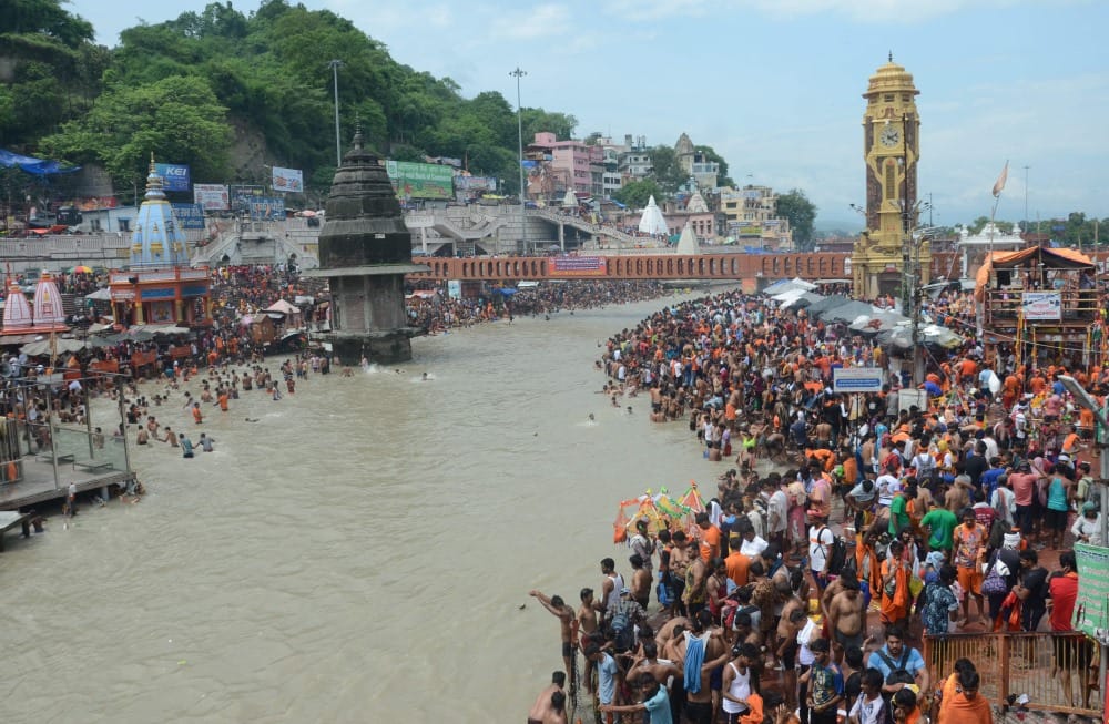 kawad yatra 2019 haridwar and roorkee painted in saffron color