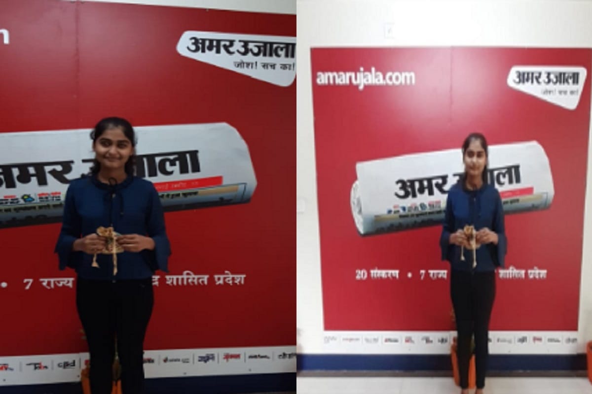Isha Bhati is of today winner of Amar ujala contest khabar khazana in Meerut