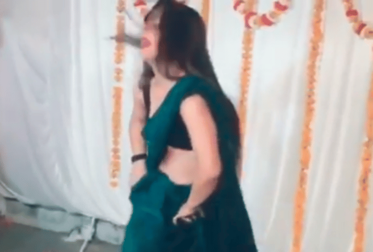yellow saree officer dance video viral on sapna choudhary song