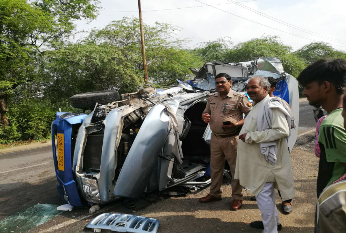 six person injured in road accident on mathura vrindavan road