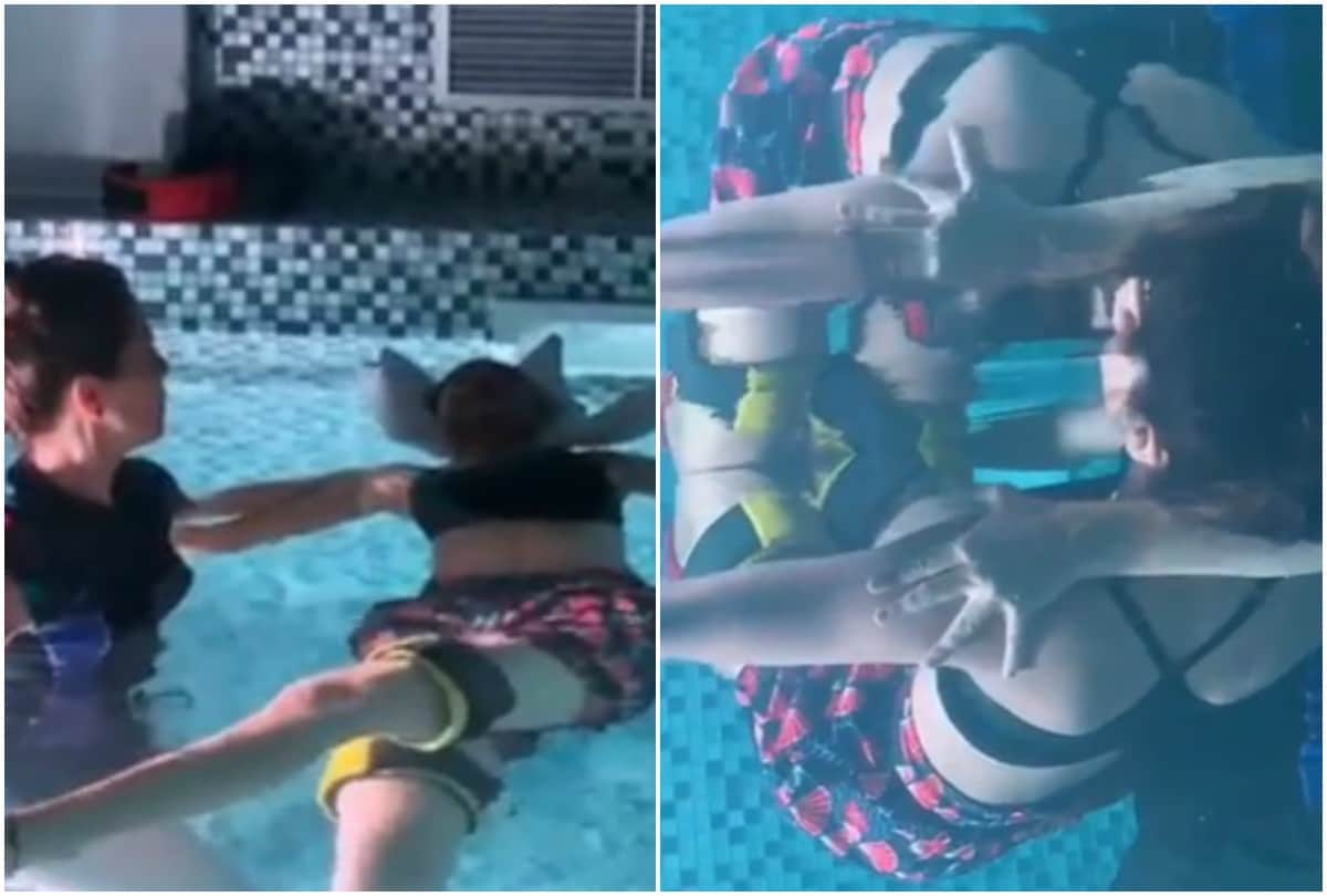 Shilpa Shetty shared under water video says I can not swim