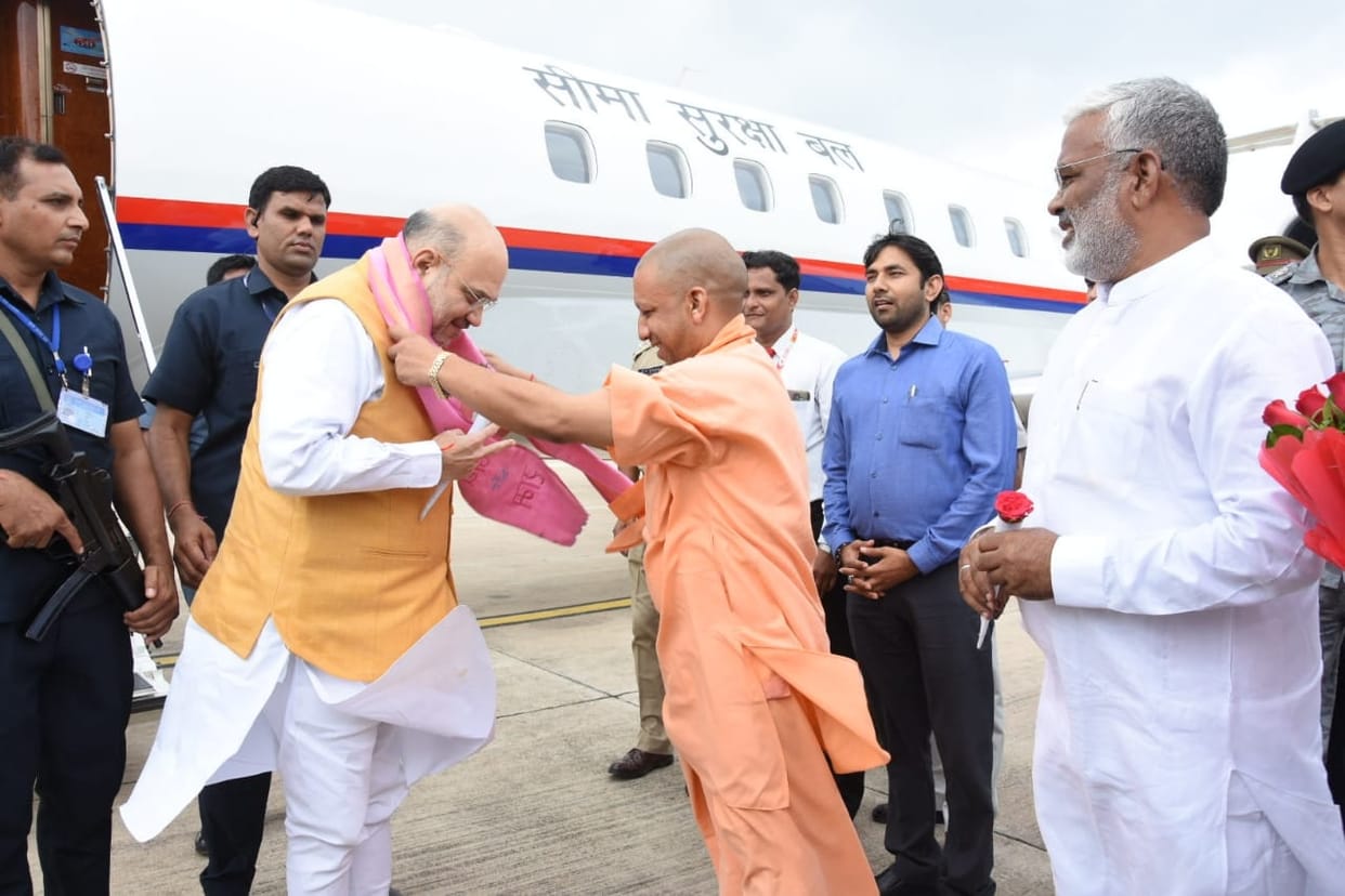 amit shah in lucknow to participate Ground Breaking ceremony