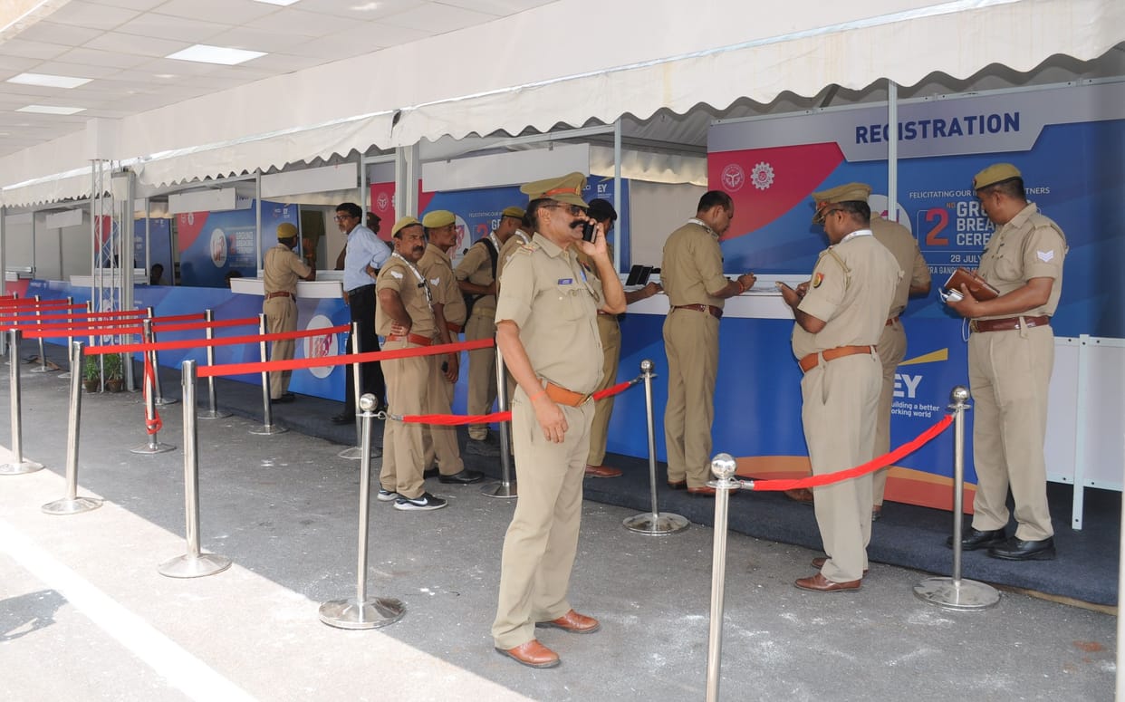 high security during ground breaking ceremony