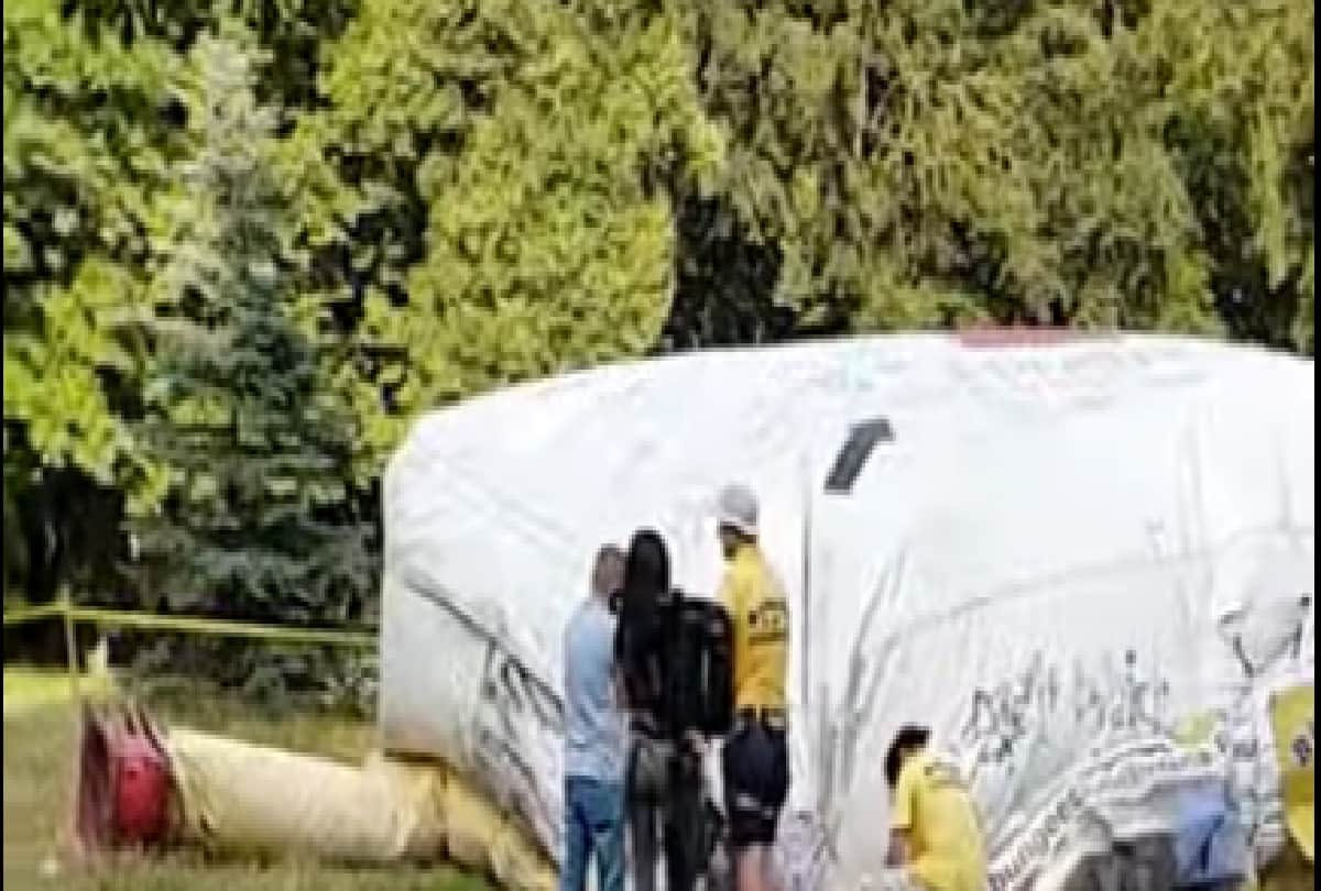 man falling from mid air during bungee jumping video viral