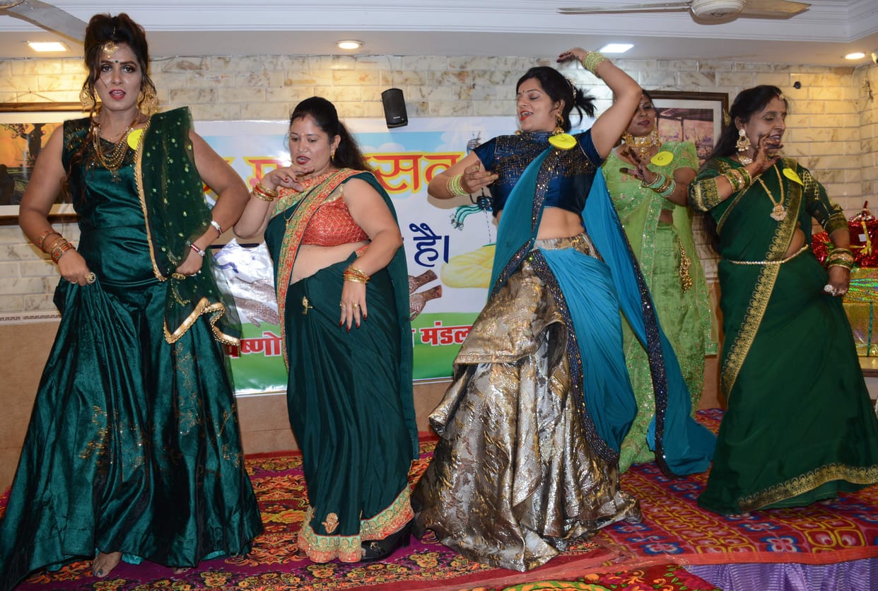 Seema Goyal's head Teej Queen's crown