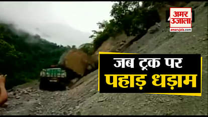 Sikkim landslide 2019 boulder falls on truck