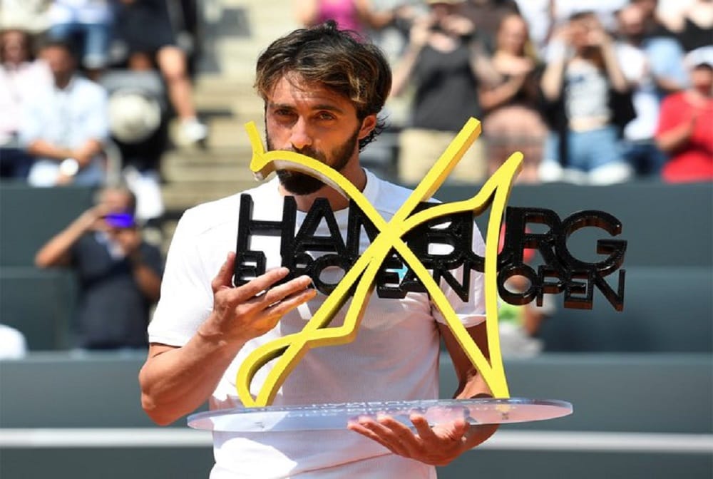 nikoloz basilashvili beats Andrey Rublev to win second straight hamburg open title