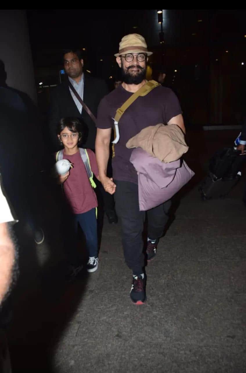 Aamir Khan spotted mumbai airport with his upcoming film Lal Singh Chadha look
