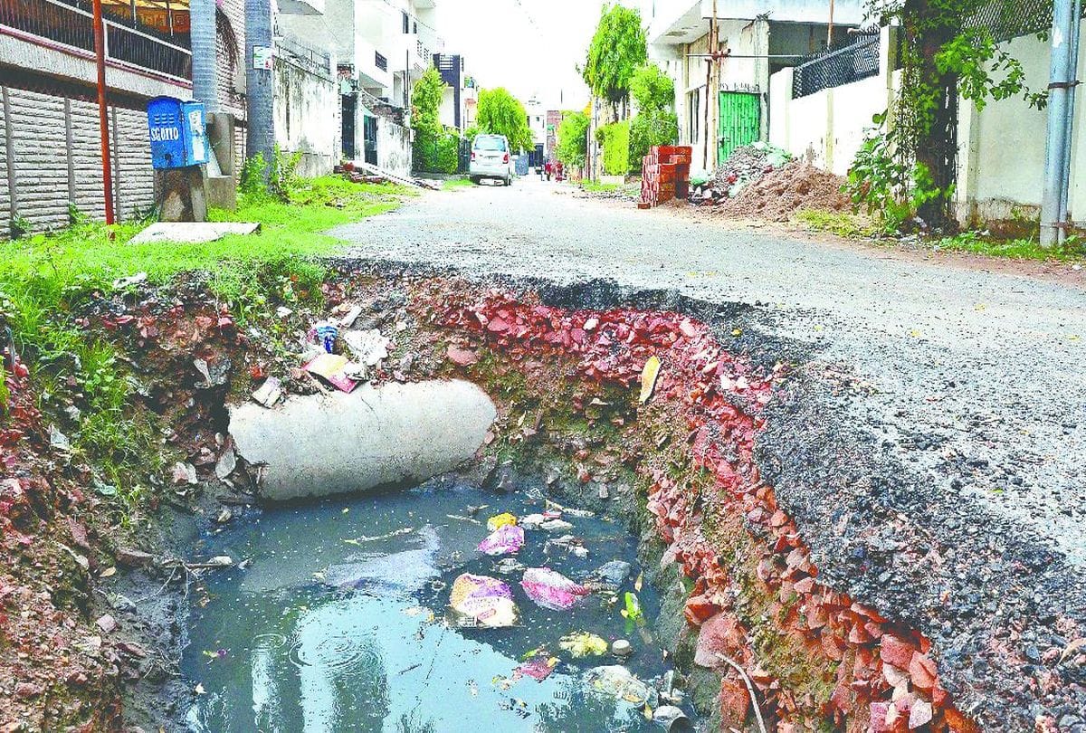 roads damaged in rainy season