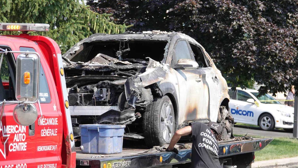Electric SUV blast in Hyundai Kona garage, car battery pack catches fire