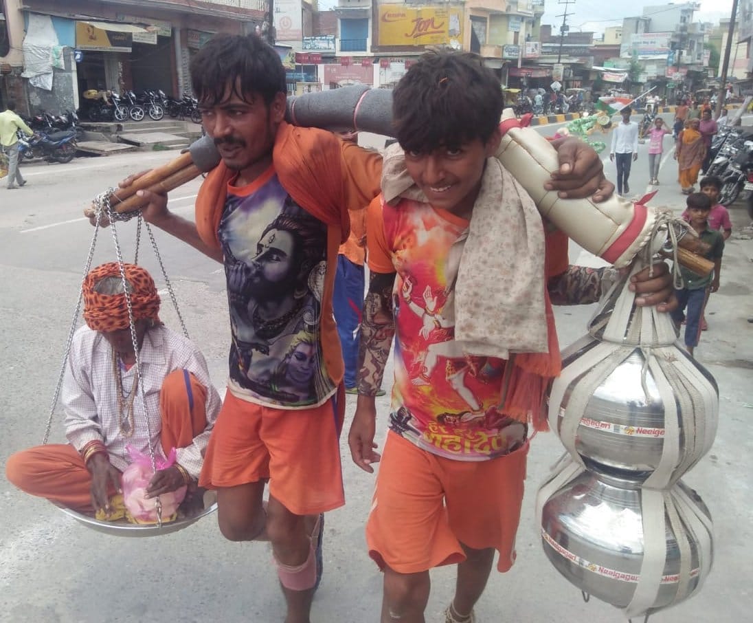 kanvad yatra with grandmother