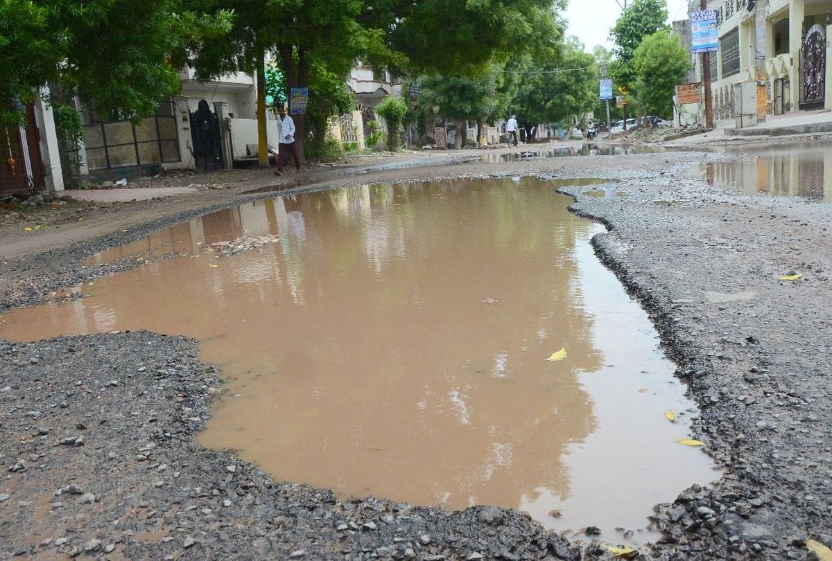 roads damaged in rainy season