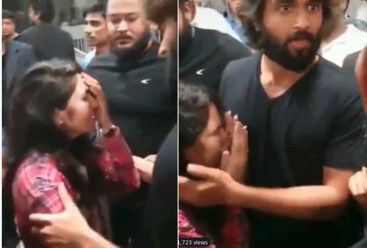 vijay devarakonda female fan break down in front of him video viral