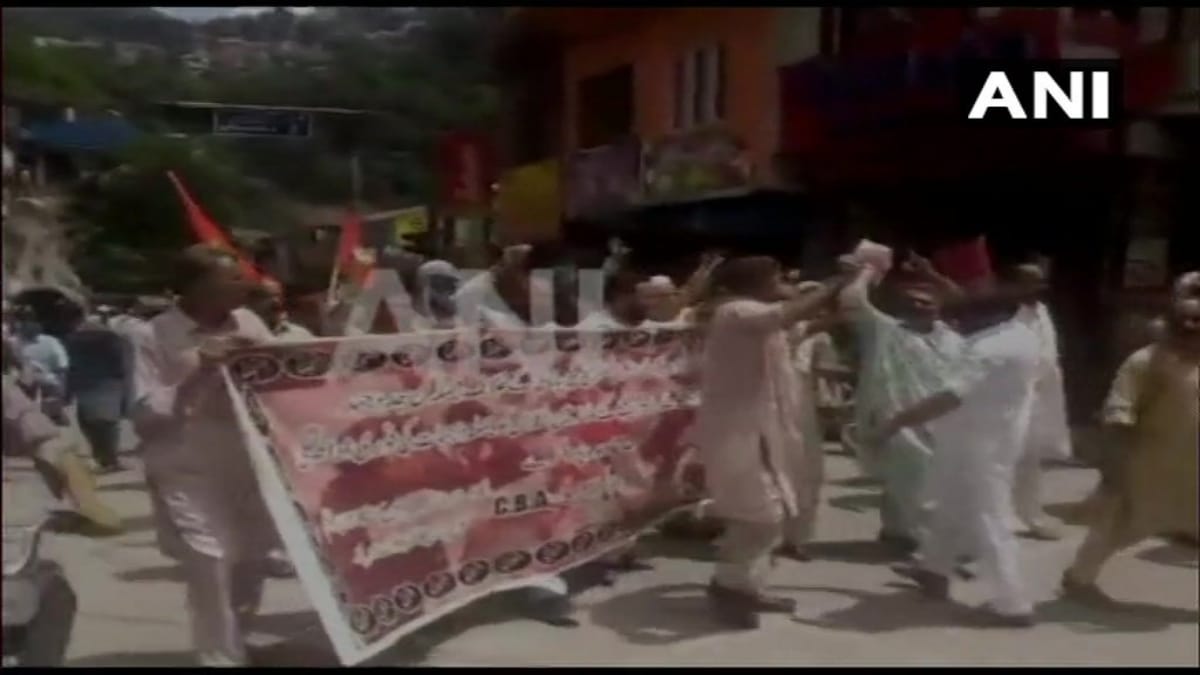People in Pakistan occupied Kashmir held protest against construction of dams on rivers
