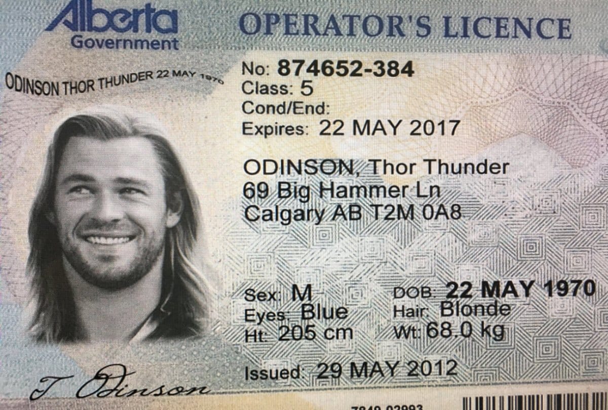 A Fake Id card having picture of Christopher Hemsworth goes viral