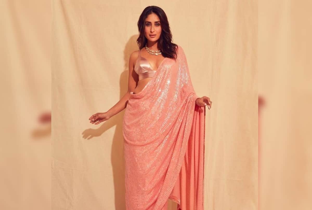 tara sutaria wear bold bikini blouse with shimmery grey saree