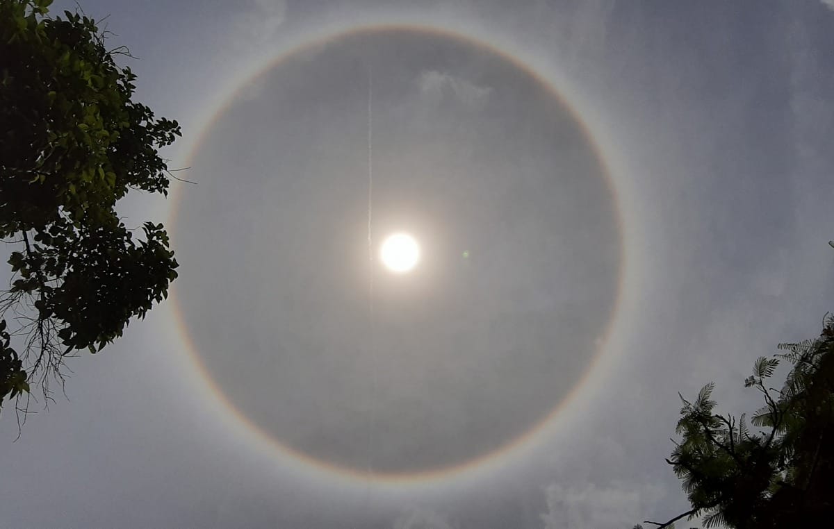 Astronomical phenomena with sun with vibgyor circle in ghazipur