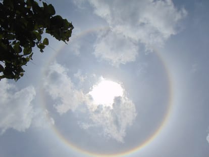 Astronomical phenomena with sun with vibgyor circle in ghazipur