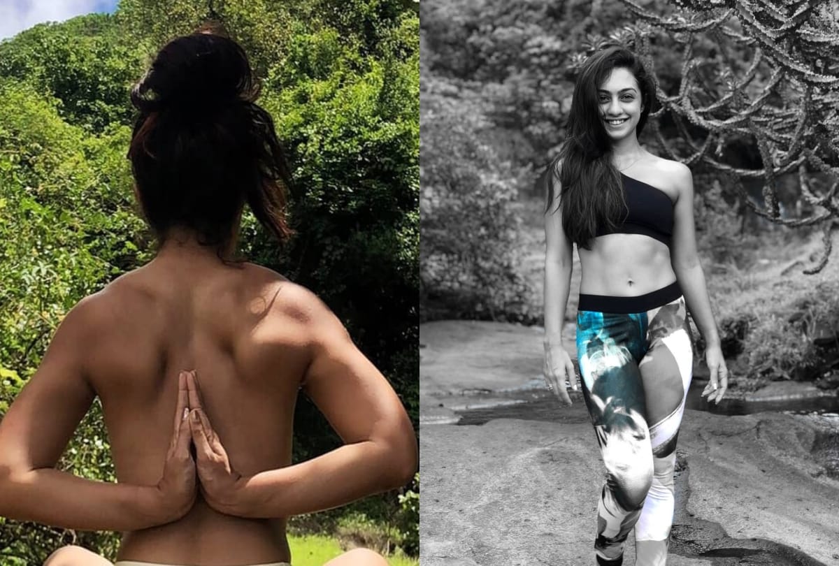 tv actress Abigail Pande and Aashka Goradia shares topless photo during yoga