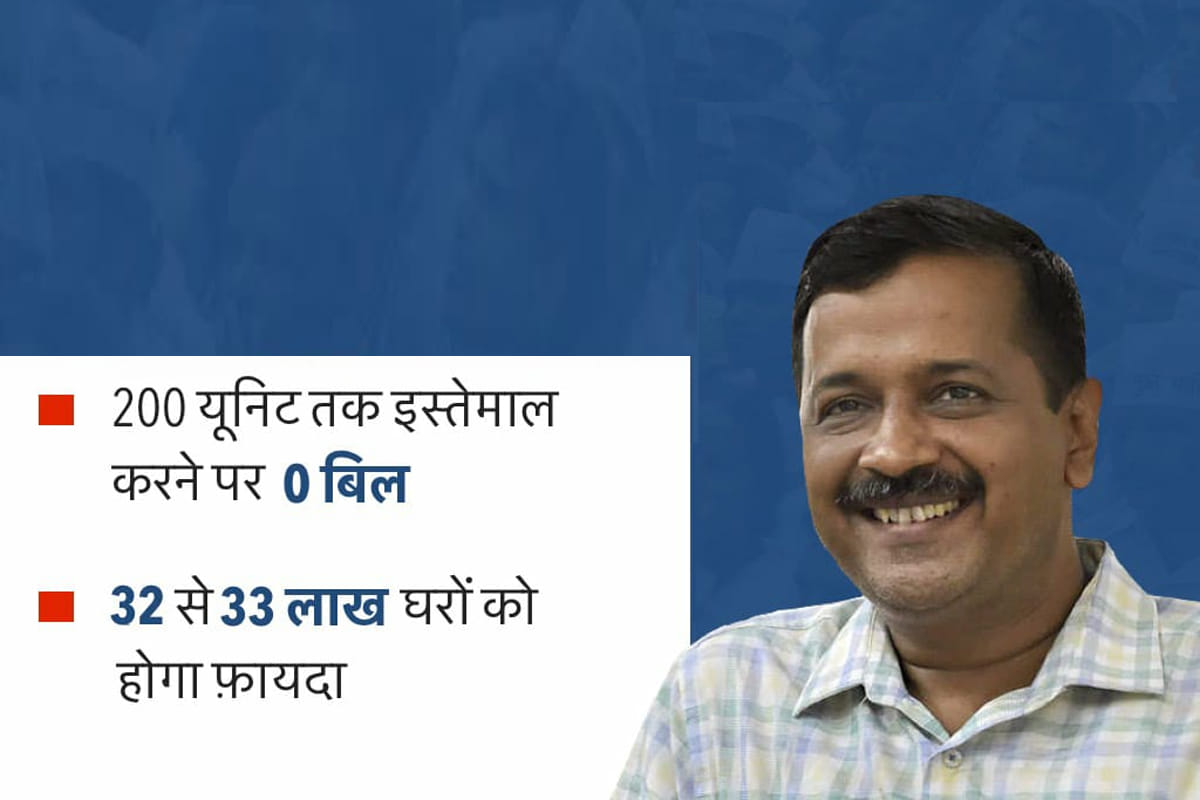 arvind kejriwal big announcement no electricity bill on 200 units consumption