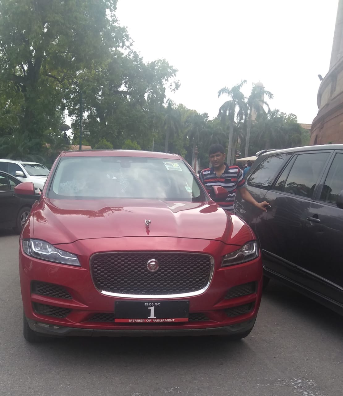 Rajahmundry MP Margani Bharat Ram's Jaguar F-Pace SUV is violating the motor vehicle act