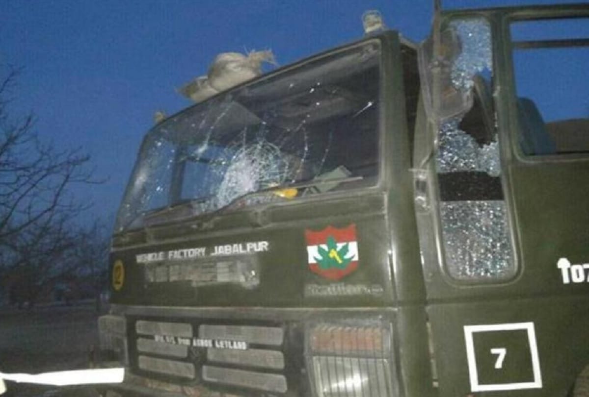 A vehicle of 55 Rashtriya Rifle was targeted by an IED in South Kashmir Shopian district
