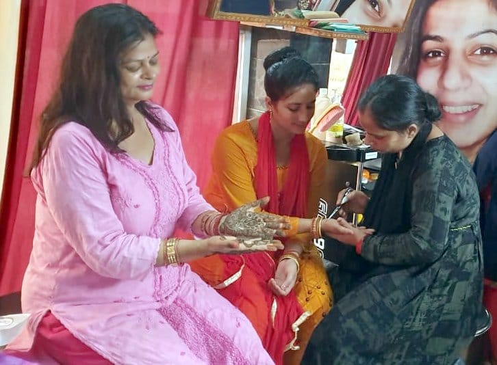 the color of hariyali teej spread in market