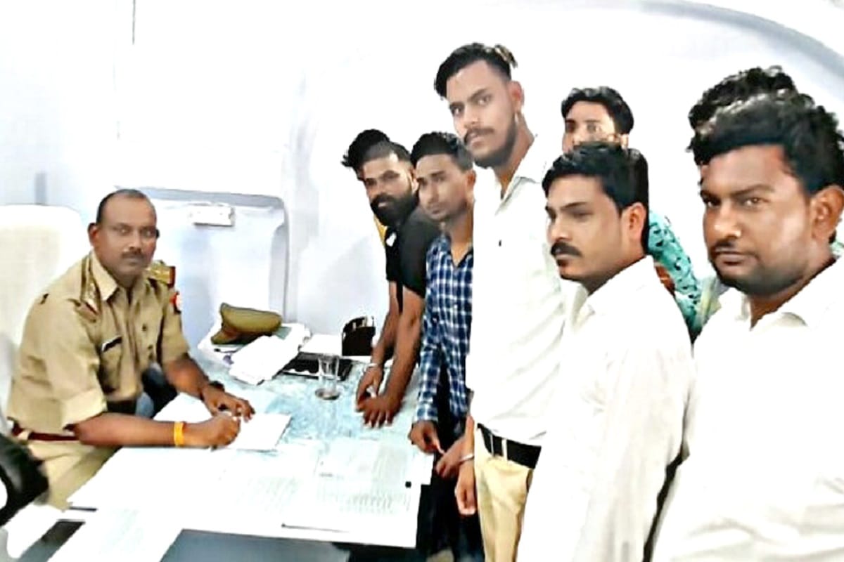 Bhim Army protest in police station in Saharanpur district