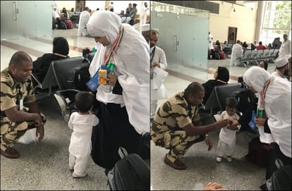 Little Haj passenger reach varanasi airport CISF Commandant show love her