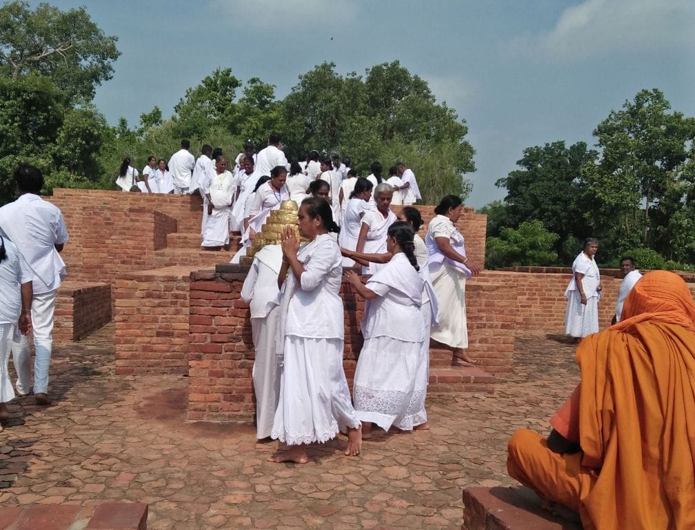 Buddhist followers worship