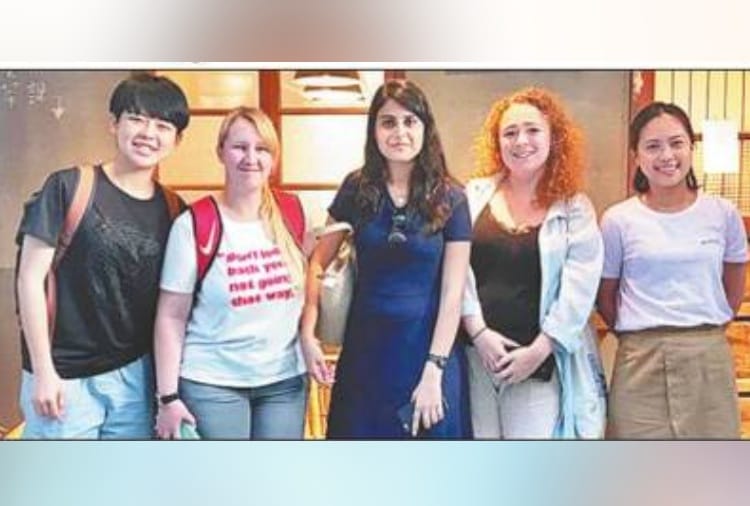 agriculture, indian girl akshita doing researching on rice in taiwan