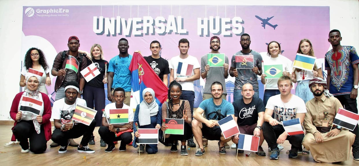 Students of Graphic Era University share their culture with foreign students