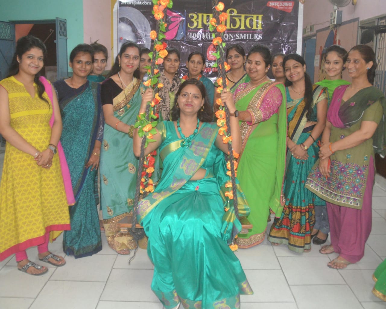 Aparajita: Mehndi art created by women on hariyali Teej in Baghpat
