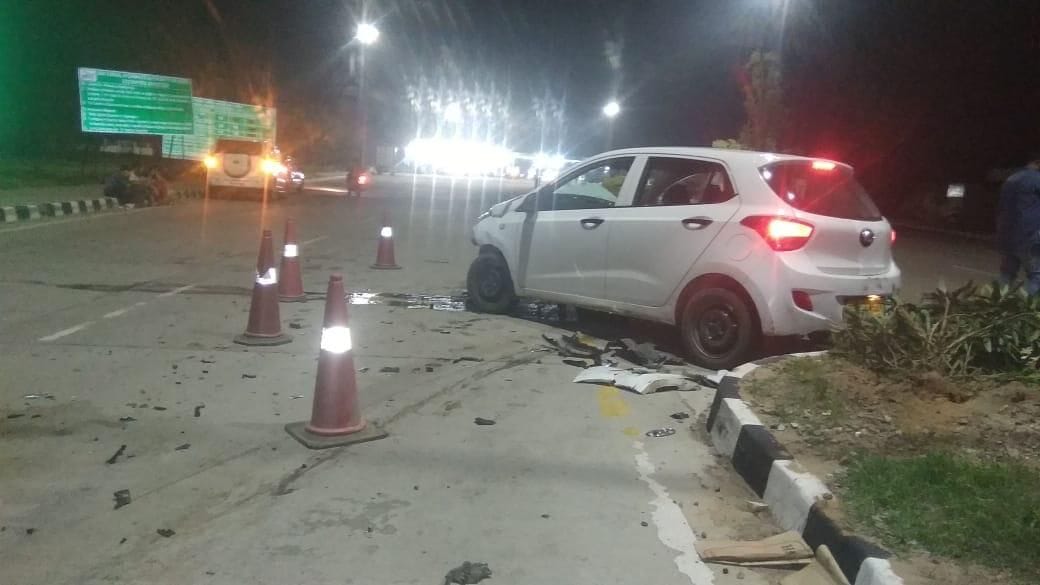 accident in zirakpur, one injured