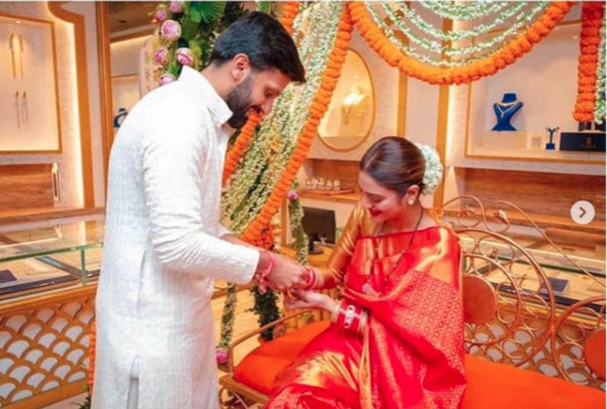 nusrat jahan hariyali teej celebration she share photos with husband nikhil jain