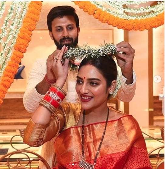 nusrat jahan hariyali teej celebration she share photos with husband nikhil jain